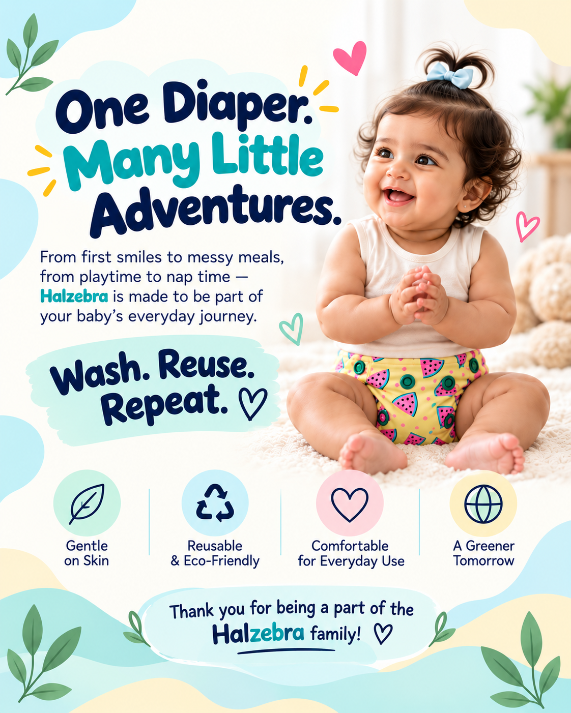 Adjustable Cloth diaper Pack of 1