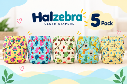 Adjustable Cloth diaper Pack of 5