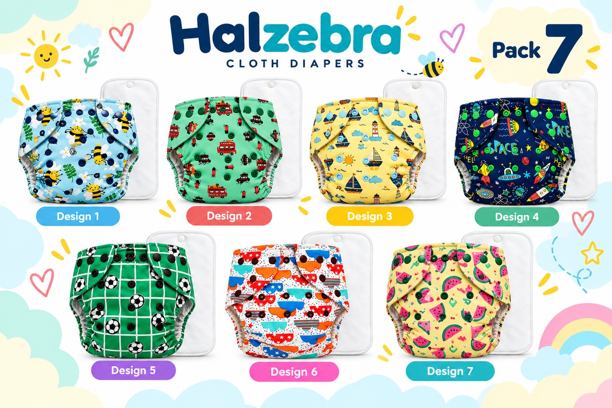 Adjustable Cloth diaper Pack of 7